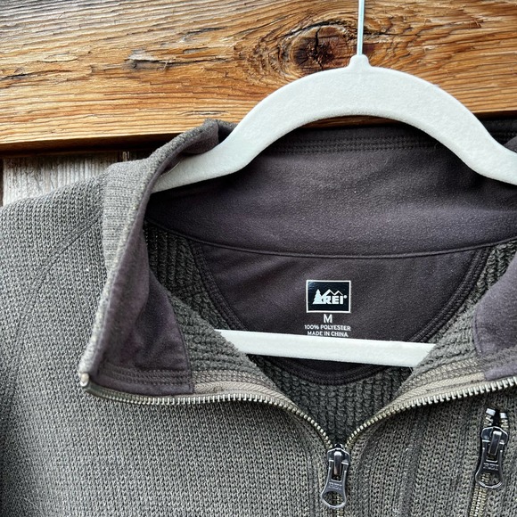 REI Jackets & Coats Rei Mens Fleece 2 Zip Green Pullover M Poshmark